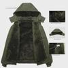 Men's Hooded Camouflage Velvet-Lined Cotton Jacket