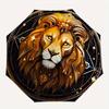 Golden Lion Mandala Wall Art DecorUmbrella, Portable 3-Fold Compact Umbrella for Men & Women Gift