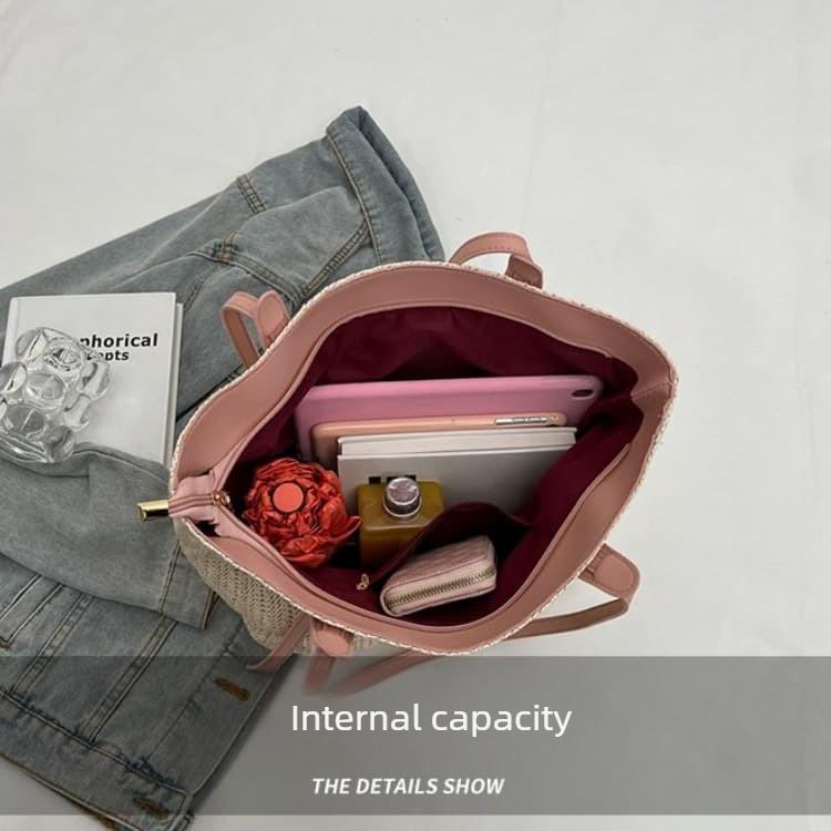Straw Large Capacity Tote Bag Women's Shoulder Bag