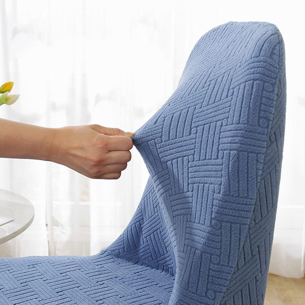 High-elastic Dining Chair Cover Curved Stool Slipcover Integrated Seat Cover  for Home Decoration