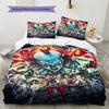 It Clown Horror Pattern Bedding Set Quilt Cover Pillowcase Home Decor Gift (1 * Duvet Cover + 2 * Pillowcase, Without Core)