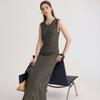 Mulberry Silk & Linen 26 Summer Sleeveless Knitted Long Dress