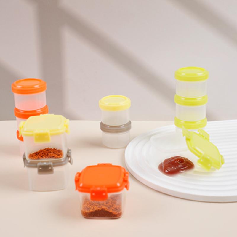 4Pcs/Set Spices Bottle Sauce Containers Seasoning Box Spice Jar Sauce Squeeze Bottle Small Condiment Storage Box