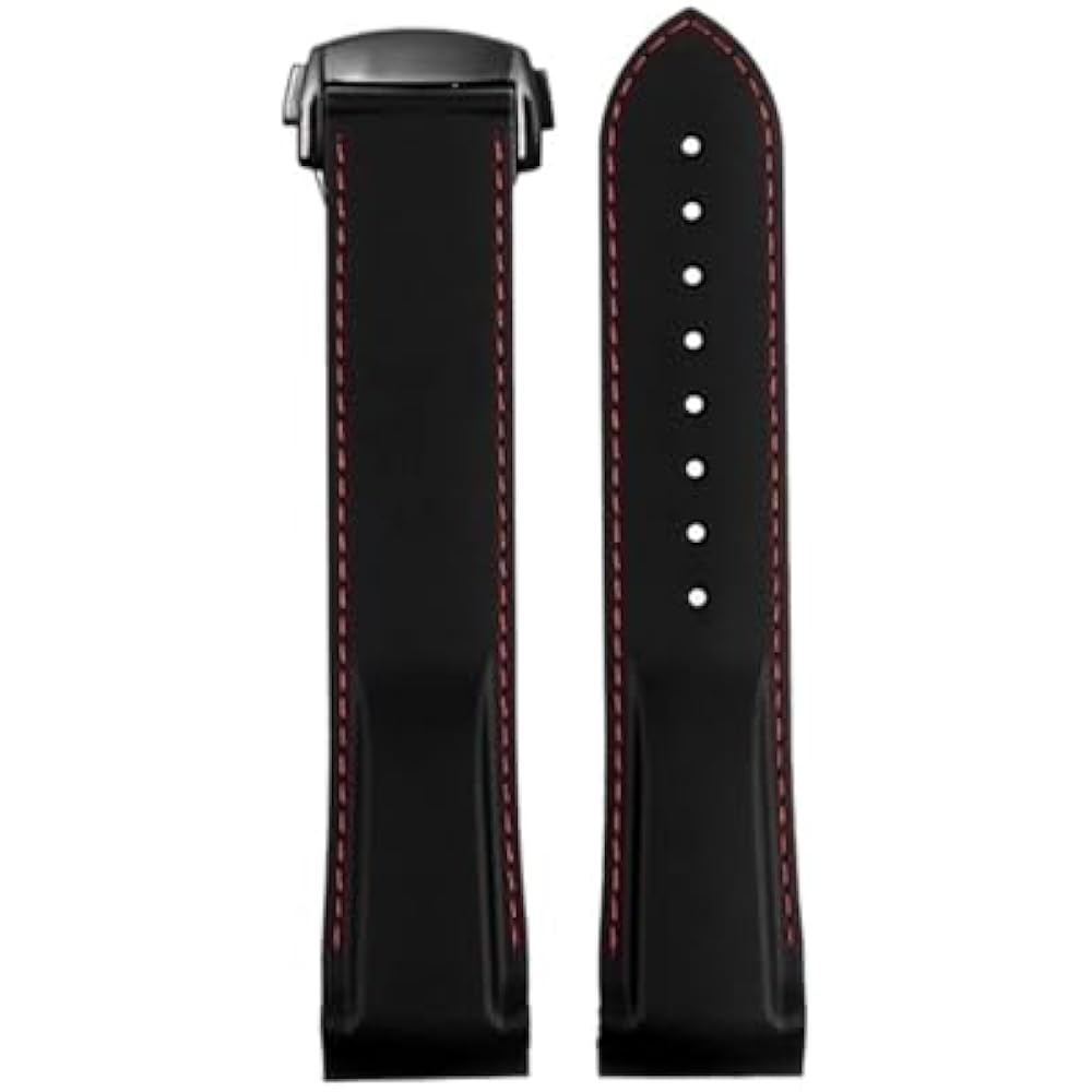 

VNISPEW 20mm 21mm 22mm Folding Buckle Curved End Rubber Silicone Watch Band Omega Seamaster 300 S...