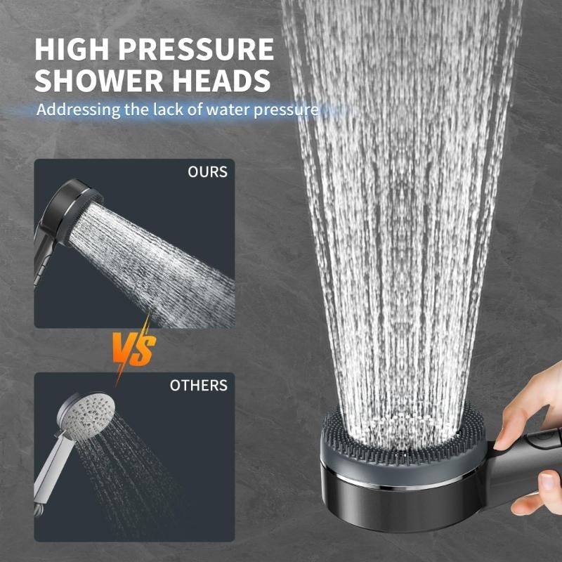 Water Saving High Pressure Filter Shower Head 4 Sprays Setting Massage Hand Showerhead For Enhanced Bath Experience