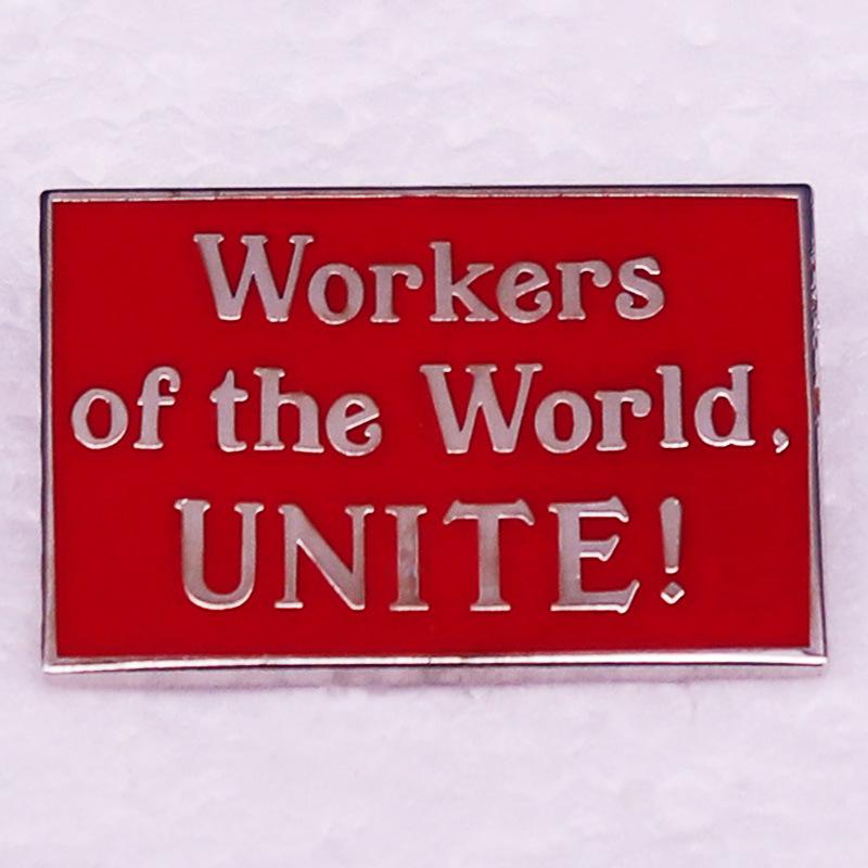 Red Enamel Metal Brooch Badge