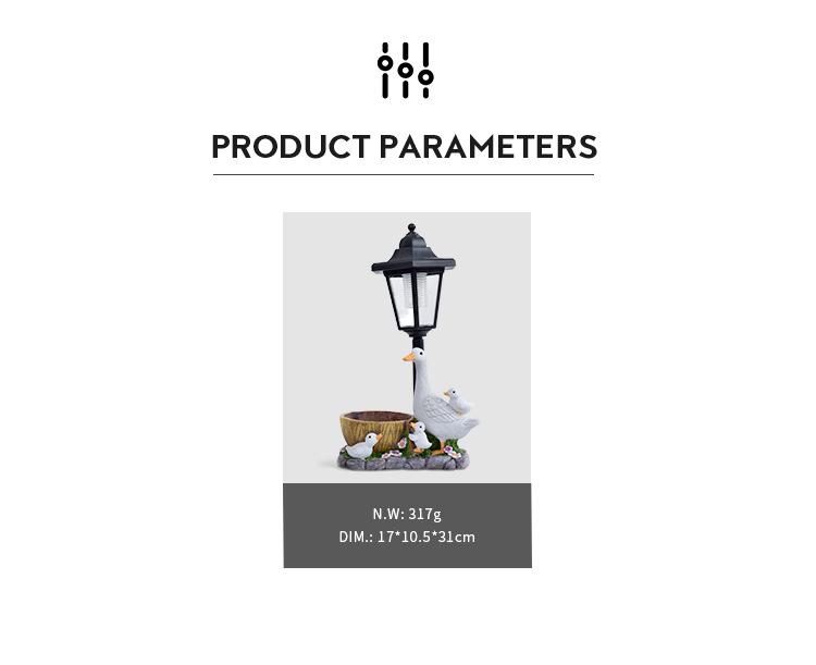 Solar-Powered Duck Garden Statue: Outdoor Resin Ornament for Courtyard Décor