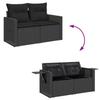 Vidaxl 6-Cz. Set di Mobili da Giardino con Cuscini, Polyrattan Nero