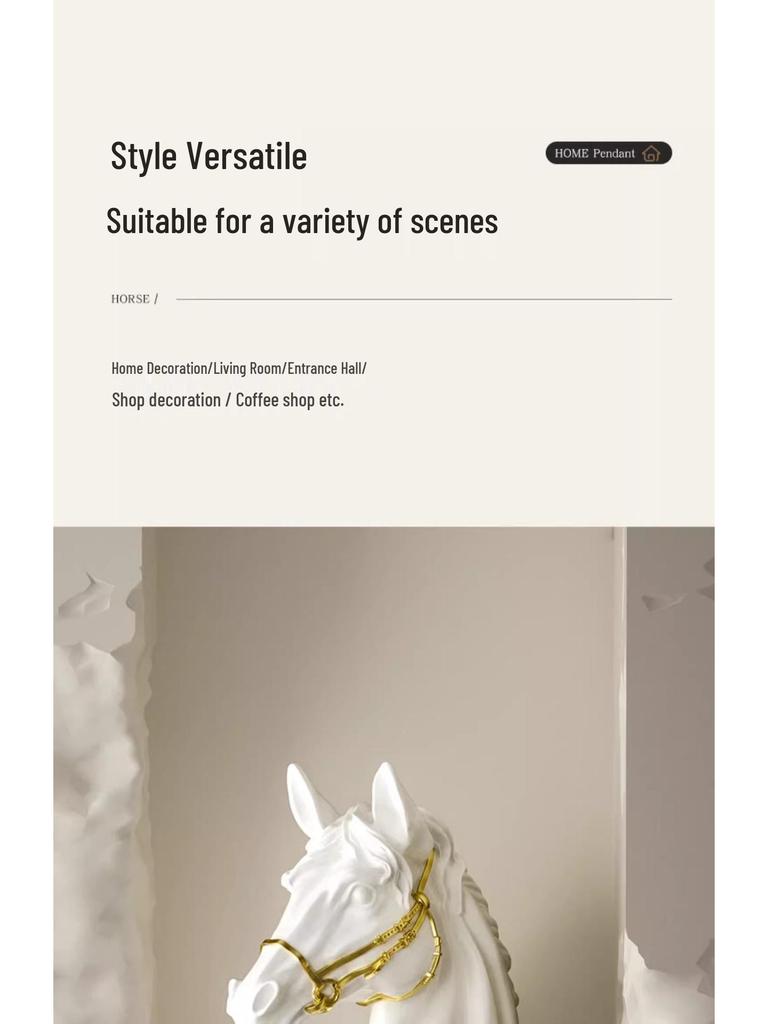 Pre-owned Resin Horse Head Figurine for Elegant Home or Office Display