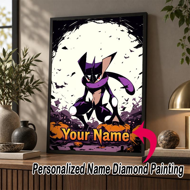 Personalized Greninja Diamond Art Custom Name 5D Diamond Painting Full Drill DIY Craft