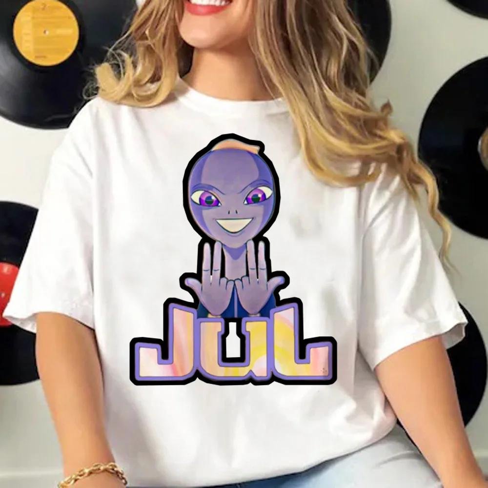 

Июль Женская Дизайнерская Летняя Футболка Графическая Футболка для Девушки Y2k Одежда Футболка с Короткими Рукавами Графический Топ Харадзюку Женская Повседневная Футболка XL