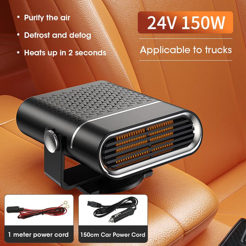 Car Heater Fan 150W 12V/24V Car Heater Electric Cooling Heating Auto Windshield Defroster Defogging Demister Car Anti-Fog Heater