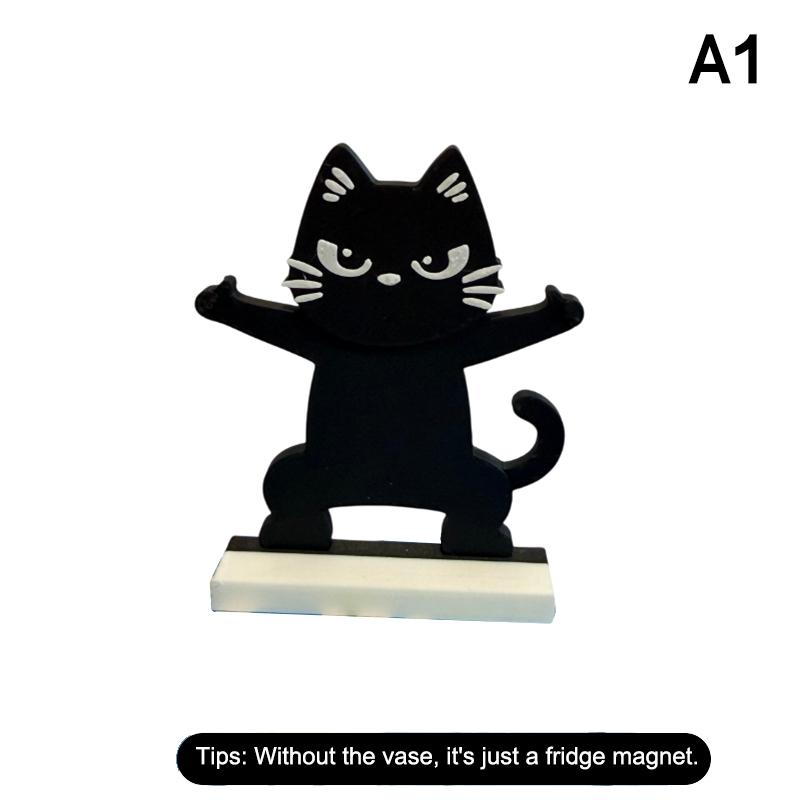 

Cute Magnetic Cat Whisker Collector Double Vases Design Mini Vase Fridge Magnets Ornaments Memorial Box Home Office Decor