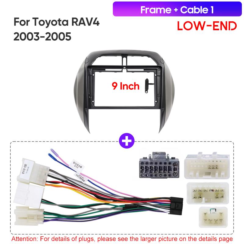 For Toyota RAV4 2003 2004 2005 9" /LHD/RHD/Iron Gray Car Multimedia Radio Frame Fascia Panel Dashboard Mounting Bracket Adapter