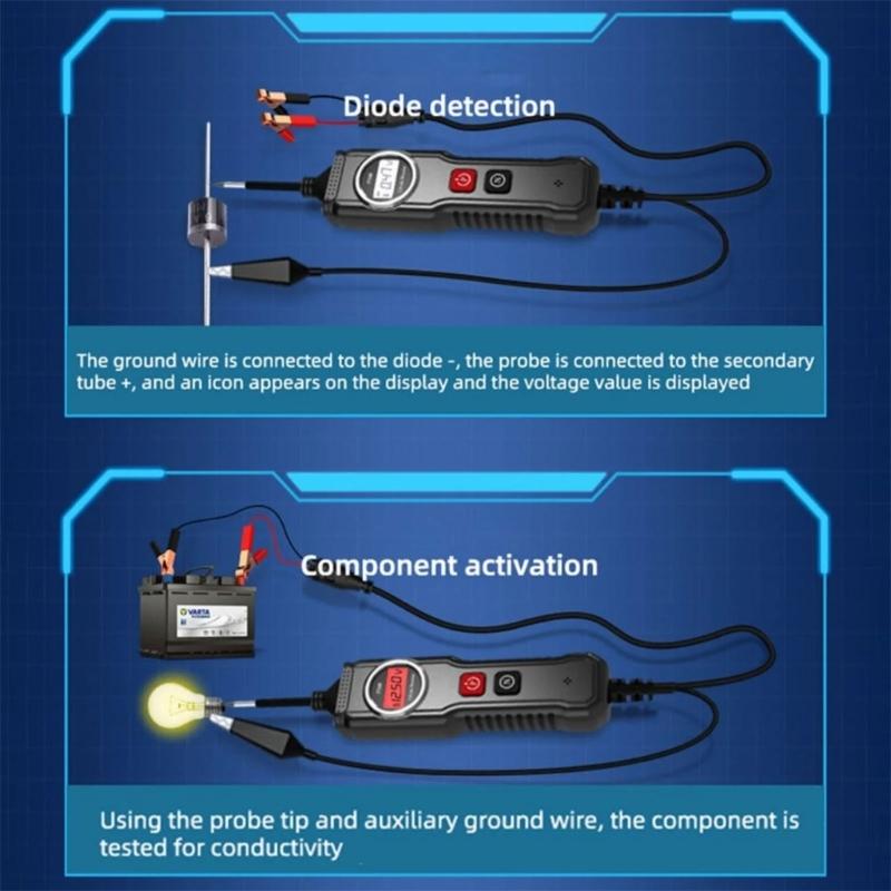 Fast Response Electrical Diagnostic Tool With Voltage And Resistance Testing Up To 2000 Ohms For Car Electrical Systems