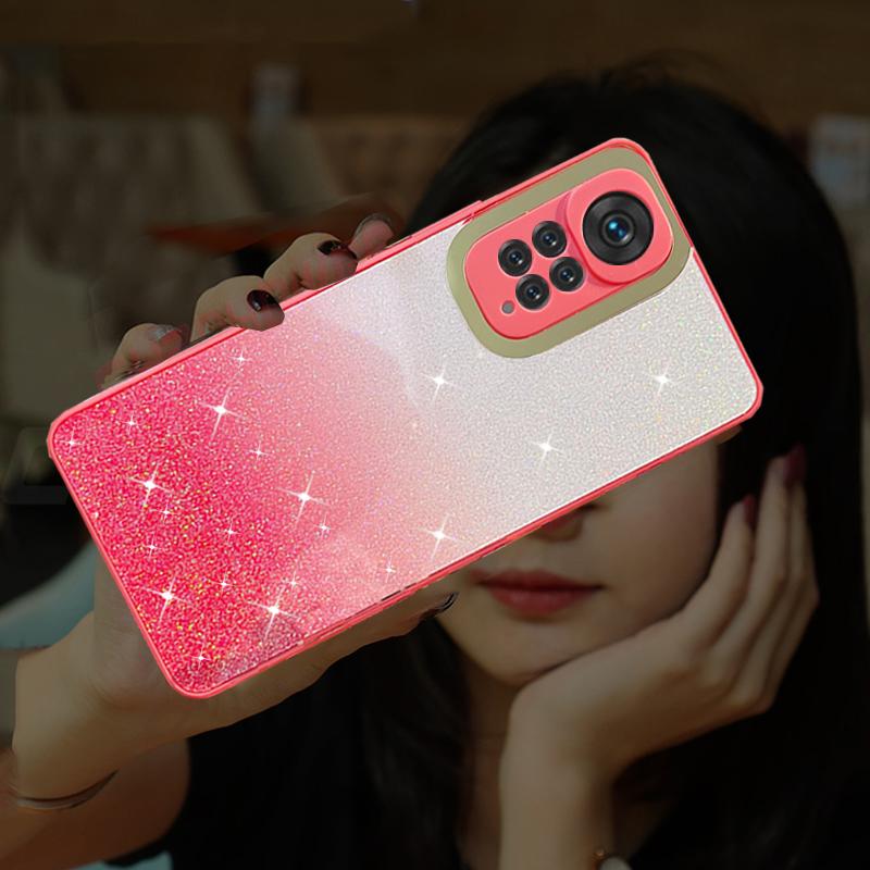 Xiaomi Redmi için not 11 Pro lüks degrade parlak pullar telefon kılıfları Xiaomi Redmi için not 11 Pro 11S 4G yumuşak koruyucu TPU kapak