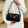 Sweet Y2K Underarm bag Pleated Cloud Square Bag Fashion PU Leather Shoulder Bag  Travel