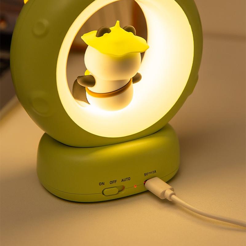 LED Panda Astronaut Bedside Sleeping Night Light USB Charging Children Eye Protection Lamp Lighting