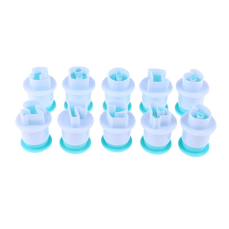 10 Pcs/Set Plastic Plunger Cookie Chocolate Cutter Baking Mold Numbers Fondant Mold Cake Decorating Tool