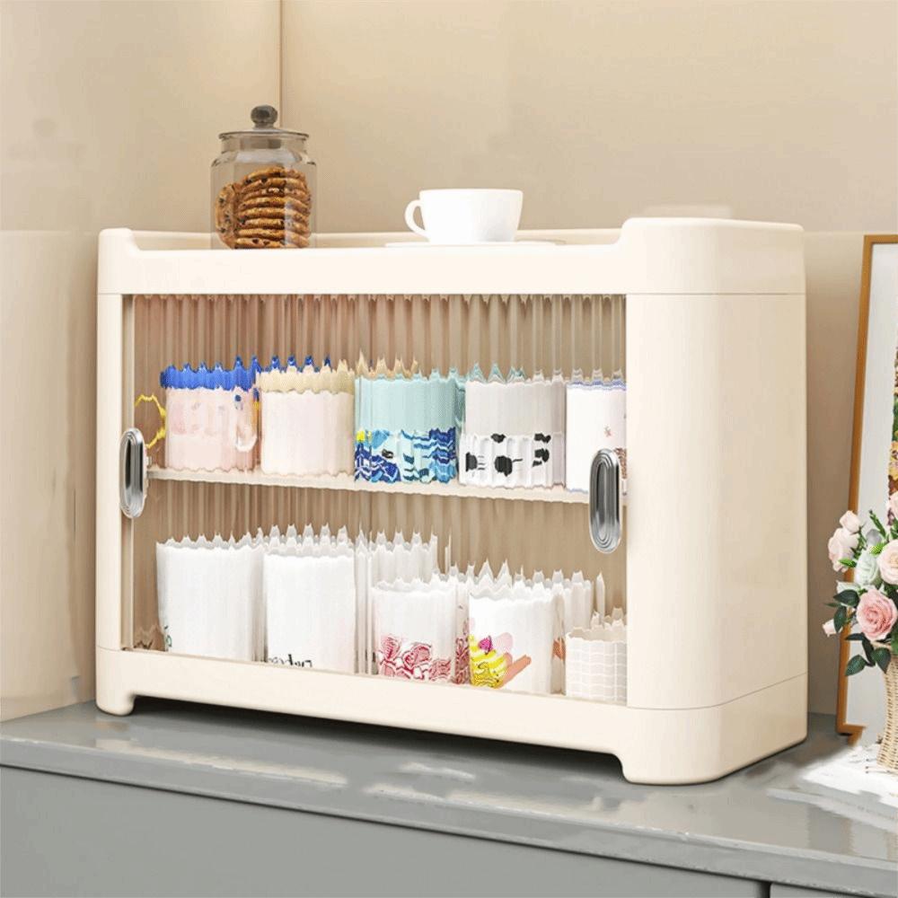Dust-Proof Cup Storage Box Space Saving Kitchen Organizer Light Luxury Water Cup Holder  Kitchen