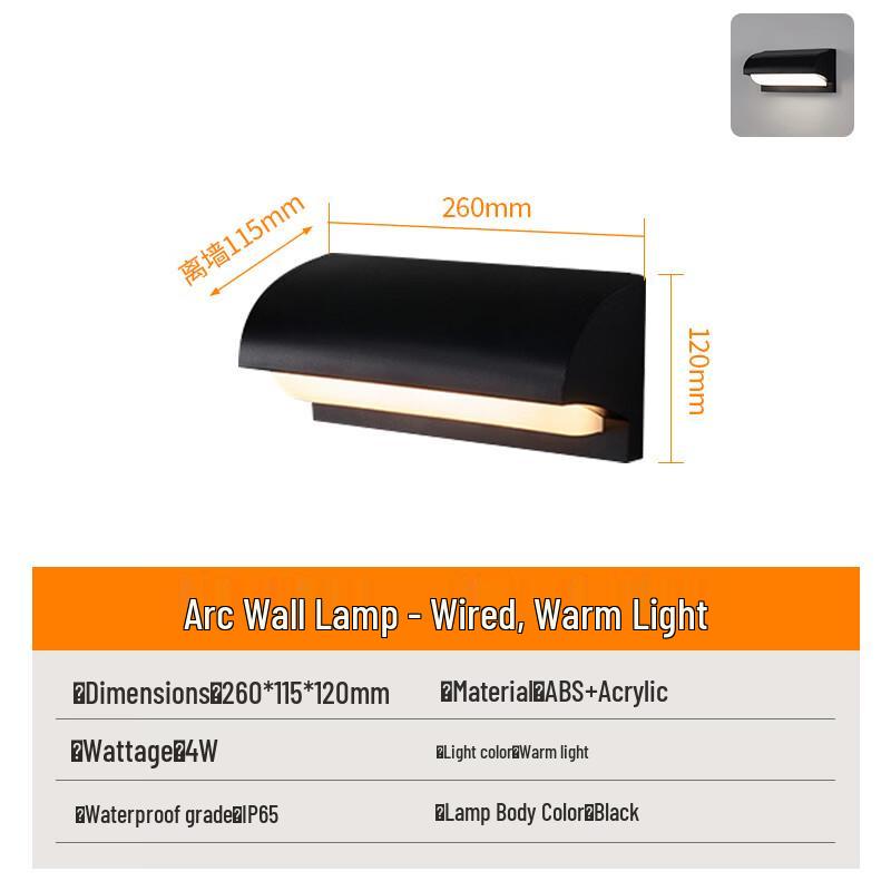 

Outdoor Waterproof LED Motion Sensor Arc Wall Light