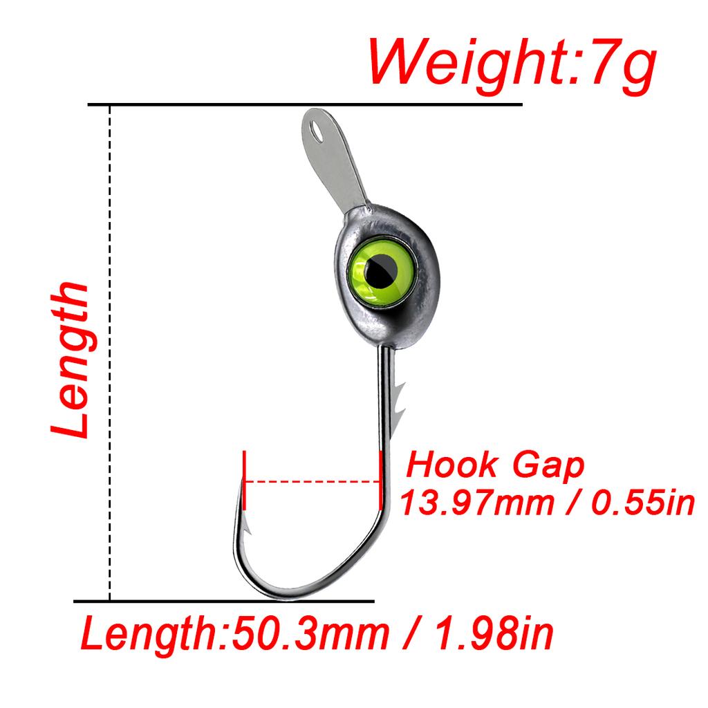 FishTrip 10Pcs Jig Heads Hooks Tongue Plate Swing Jig Heads Hooks Anti-snag Minnow Swing Swimming Action Fishing