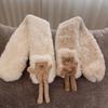 Cute three-dimensional bear rounded corners embossed soft girl scarf female autumn and winter girl Japanese and Korean version student versatile scarf