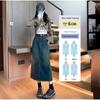 Spring & Autumn High-Waisted A-Line Denim Skirt for Petite Women - Mid-Length with Hip-Hugging Slit