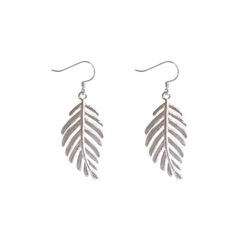 Temperament Leaf Earrings Smart, Fresh and Simple Leaf Ear Hooks Literary Accessories Earrings Female Korean Edition