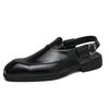 Spring and Autumn Large Size Men's Shoes with Leather Sneakers with Buckles Fashionable British Heelless Leather Sandals