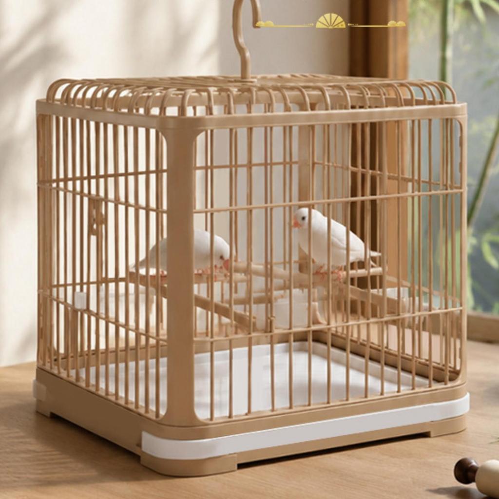 Acrylic Bird Cage with PET Sliding Door Simple to Clean for Home, Tabletop