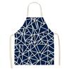 Kitchen Apron Navy Blue Geometric Pattern Kitchen Sleeveless Apron Linen Bib Home Cleaning Tools Cooking Apron Dinner Apron