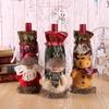 Charming Red Wine Bottle Cover Bags With Santa Claus And Snowman For Holiday Cheer