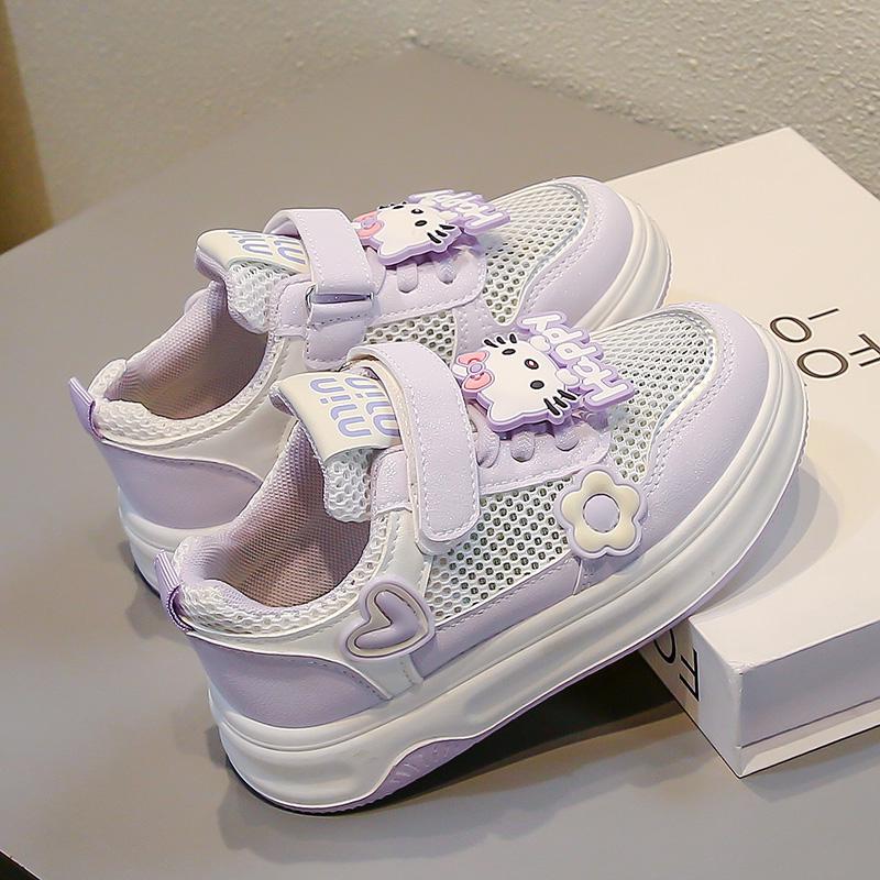 Girls' Summer 2025 Mesh Breathable Sports Shoes - Soft Sole, Lightweight Sneakers for Children