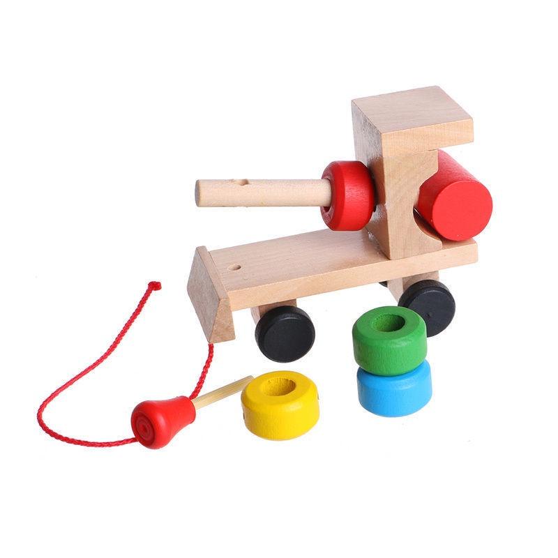 Delightful Kids Developmental Toys Train Truck Wooden Geometric Blocks Baby Educational Toy