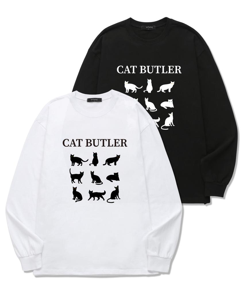 Wissi Cat Butler Long Sleeve T-Shirt (Wls011) Black