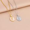 Top Luxury Gold Plated Elegant Retro Oval Rose Pendant Necklaces For Women Female Stainless Steel Neck Chain Jewelry Gift