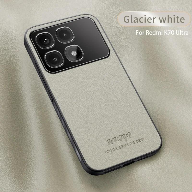 Leather Case for Xiaomi Redmi K70 Ultra K80 Pro Car Magnetic Holder Luxury Silicone Protection Phone Cover Redmi K70E Shell