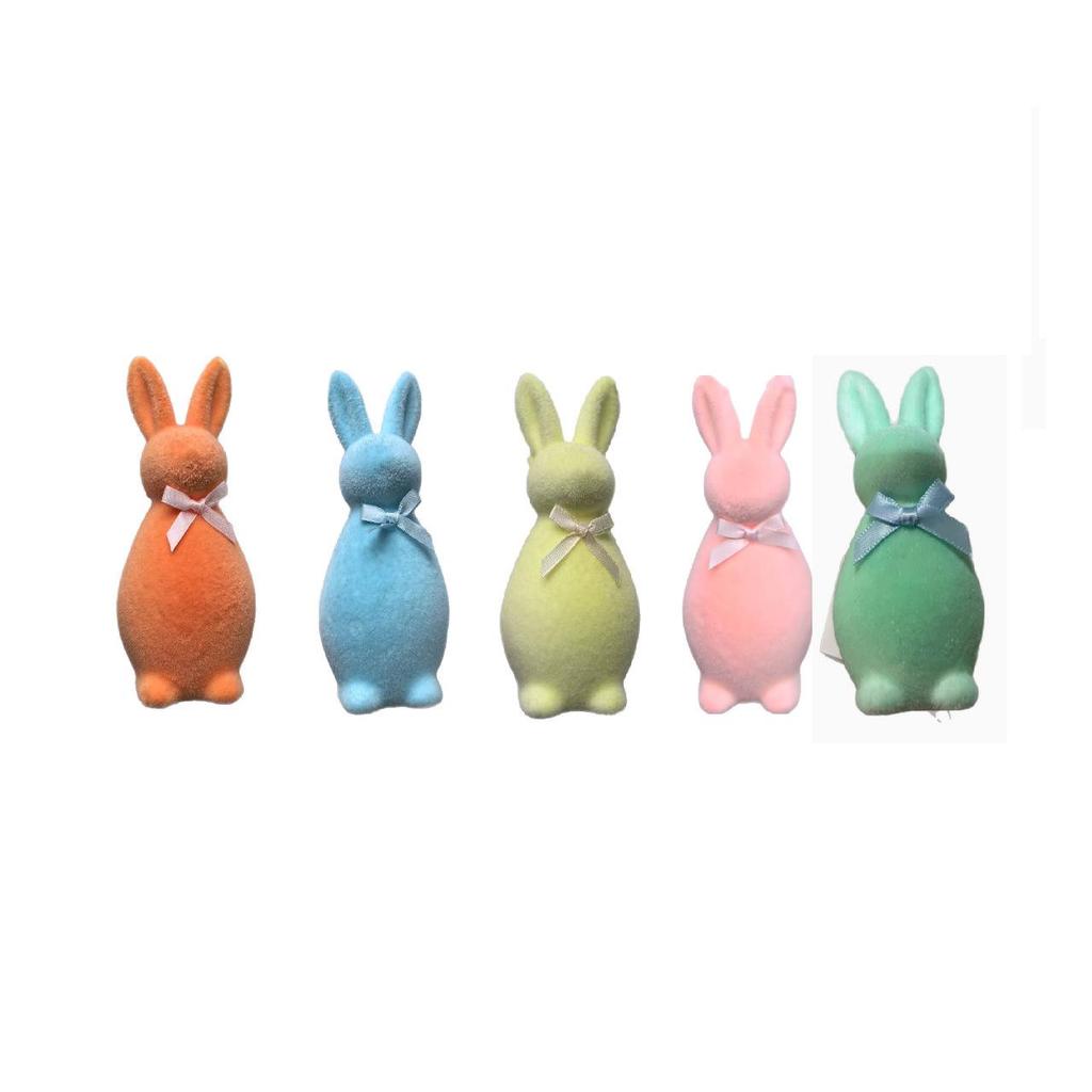 Easter Bunny Moss Ornament: Long Fur Standing Rabbit Decoration