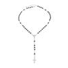 Salircon Gothic Black Red Glass Bead Cross Pendant Exquisite Y-Shaped Necklace Women Vintage Halloween Choker Chain Jewelry Gift