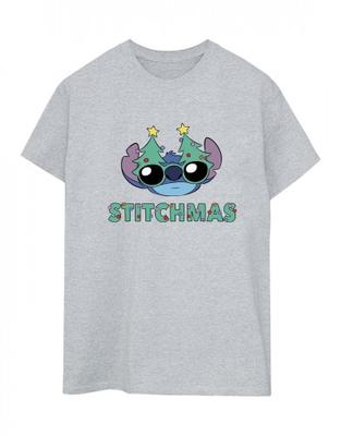 Жіноча/жіноча бавовняна футболка-бойфренд Lilo & Stitch Stitchmas Glasses