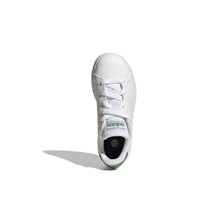 Adidas Neo Advantage Comfortable Versatile Durable Low-Top Kids Skate Shoes Kids Sneakers White Green GY6995