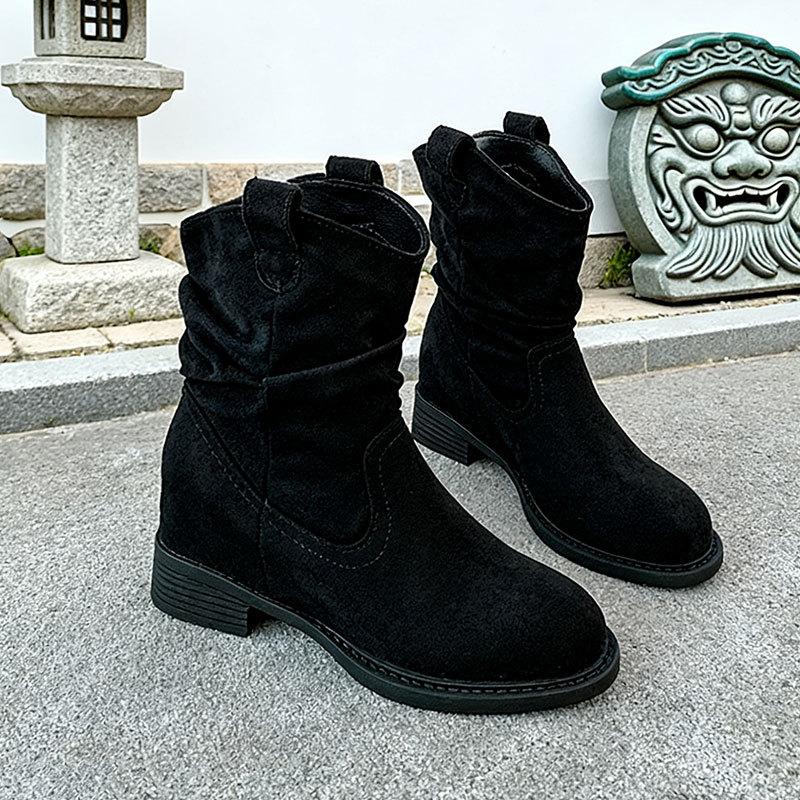 Maillard Medium Boots Children's New Autumn Western Cowboy Stack Boots Thick-soled Martin Boots Single Boots