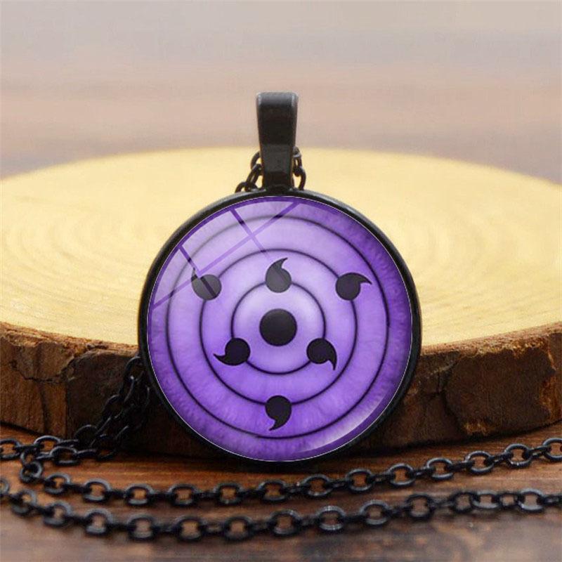 anime merchandise Naruto Sharingan Pendant Necklace Men Women Versatile Circular accessories Sweater Chain toys gifts for kids