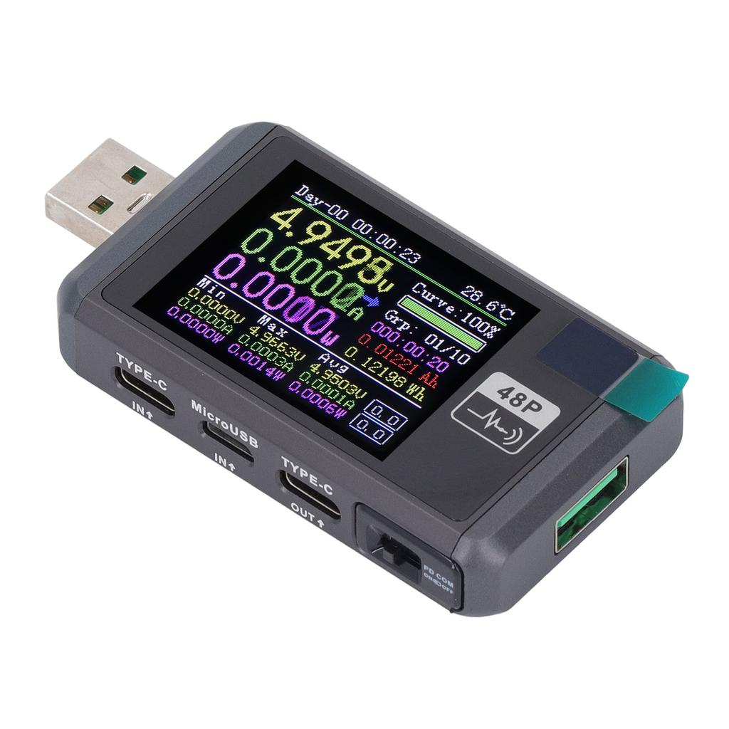 USB Multimeter 6 Digit Voltage Current Meter Battery Capacity Cable Internal Resistance Tester with