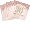 30th Birthday Napkins for Her 40 Pack Rose Gold 2-Ply Disposable Paper Napkins - 1994 Themed Party Supplies for Women Milestone Celebration 6.5 x 6.5