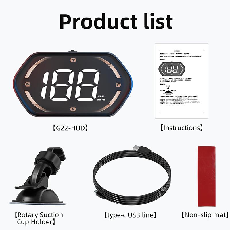 Usb Car Hud Head Display Digital Speedometer Gps Speed Meter Kmh Mph Dispaly For Truck Motorcycle Auto Part Accessories