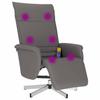 Vidaxl Reclining Massage Chair with Footrest, Grey, Faux Leather