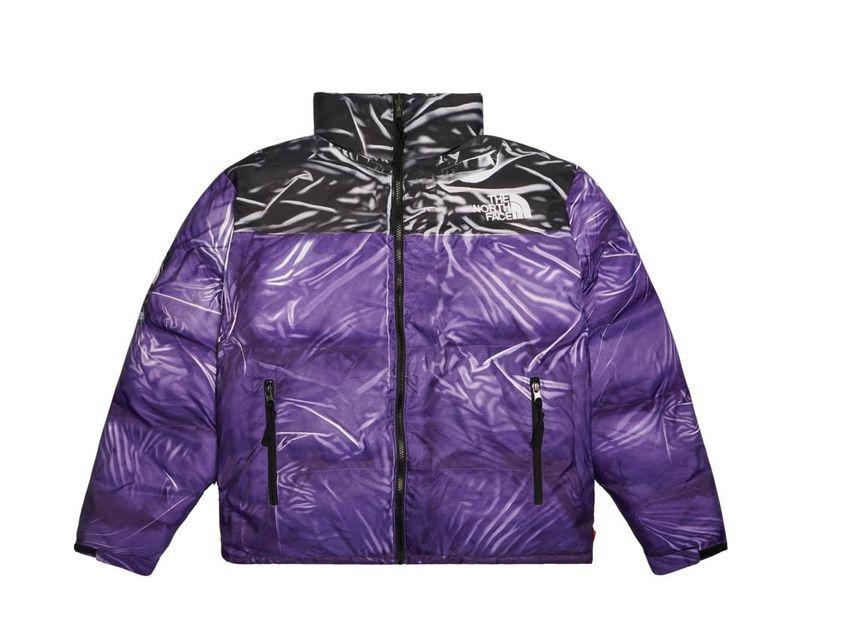 Supreme The North Face Trompe Loeil Print Nuptse Jacke Lila