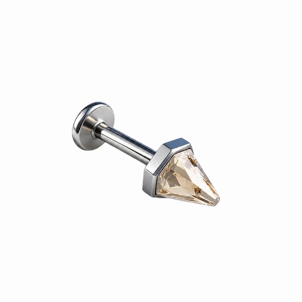 Stainless Steel Flat Back Stud Crystal Cone Cartilage Earring Gifts Piercing Stud  Ear Piercing